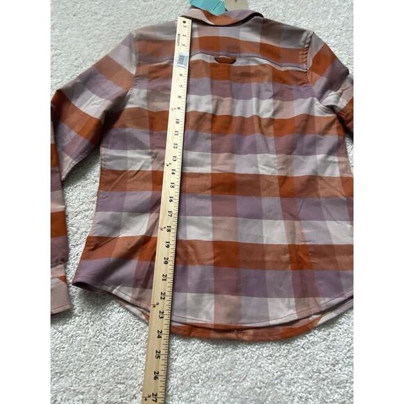 PRANA Meadow Run Flannel Red Clay Shirt Women XS - Picture 14 of 16